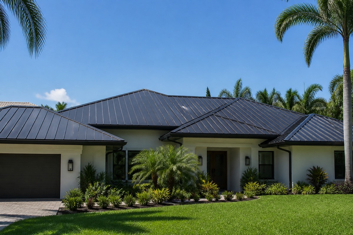 Metal roof in the heat in Lutz